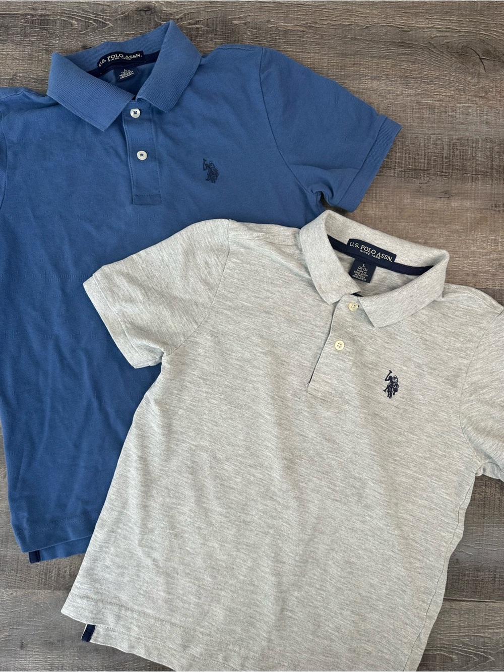 U.S. Polo Assn. Boys Polo Pack - Blue and Light Gray (set of two)